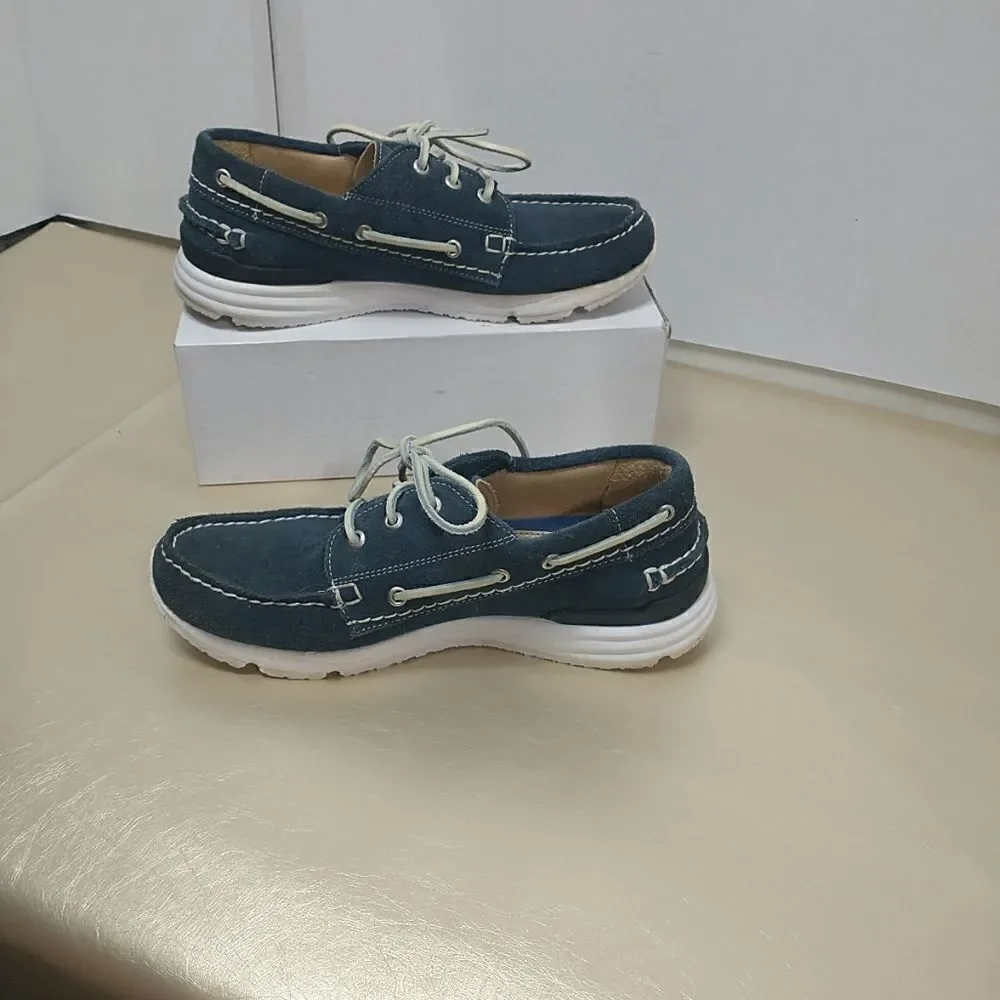 GREATS BROOKLYN MENS SZ 8 CADET BLUE SUEDE LEATHER SNEAKERS BOAT DECK SHOES